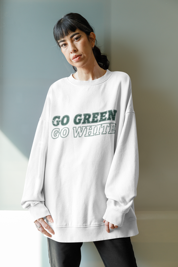 Go Green Go White | MSU Football Champion Sweatshirt | Vintage MSU Spartan Crewneck