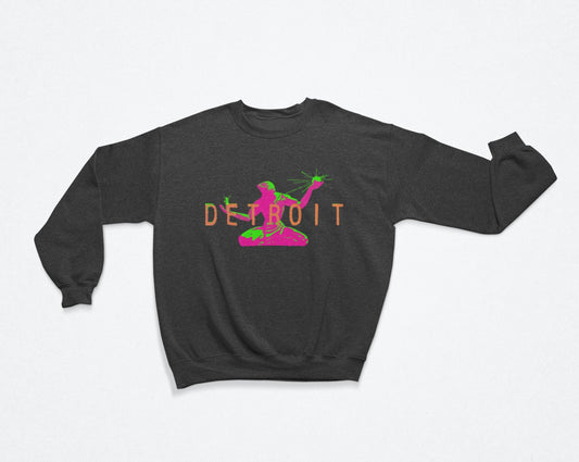 Detroit Sweatshirt | Detroit Mi Crewneck Sweater | Lions Sweatshirt | Vintage Boho | 313 Crewneck | Collegiate Text | Gift For Travel Lover