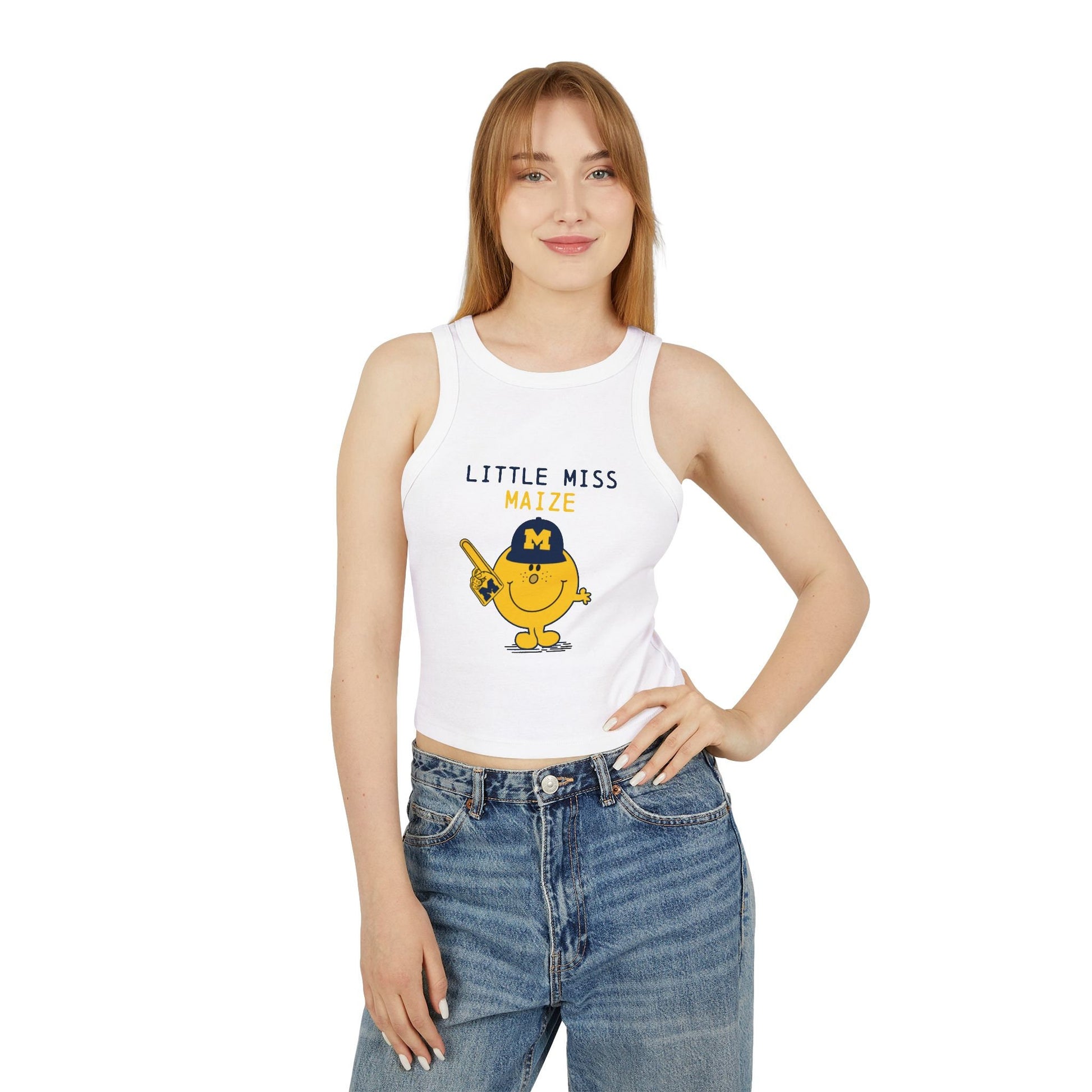 Little Miss Maize Crop Tank Top | Michigan Game Day | Michigan Fan Shirt | Football Saturdays