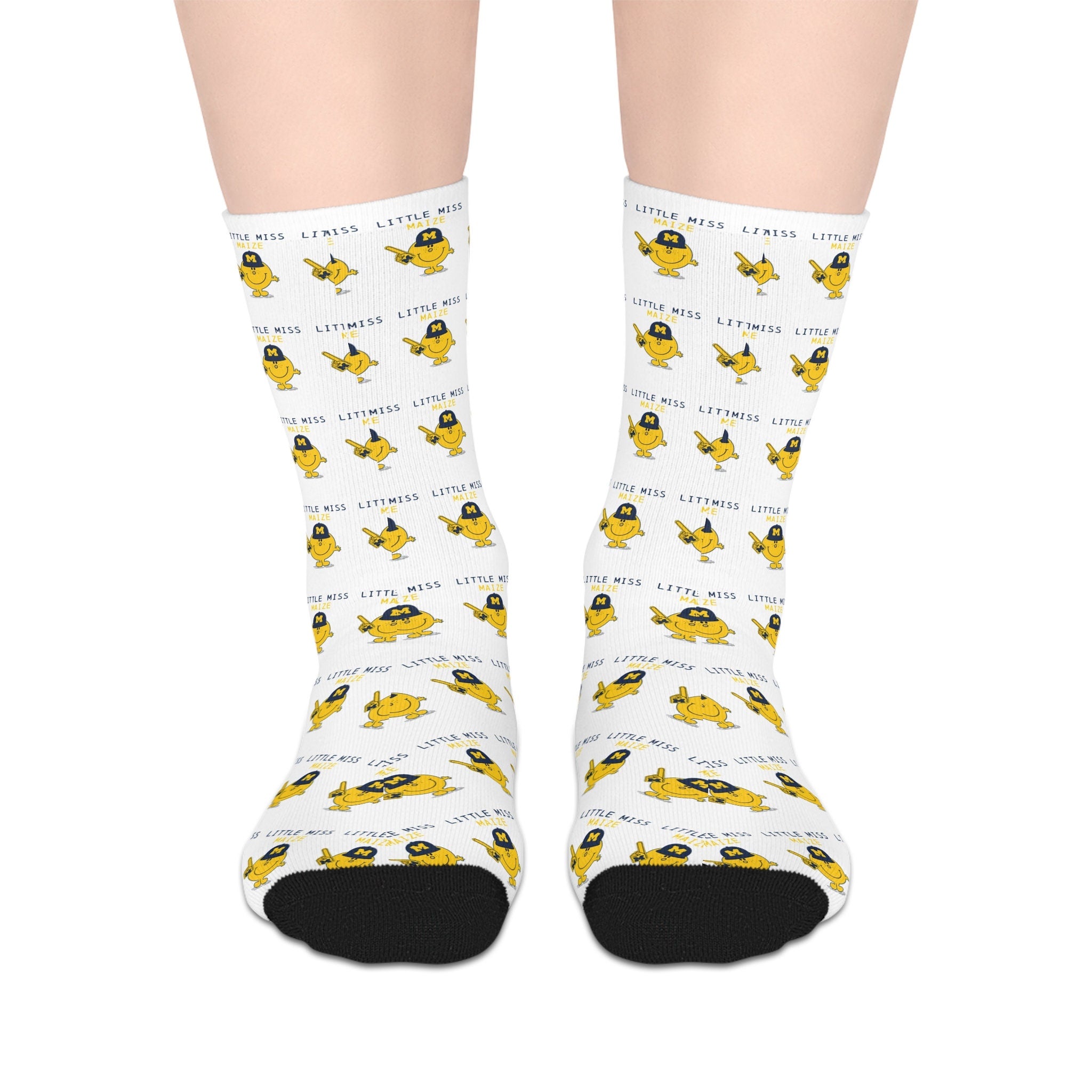 Michigan Mid-length Socks | Football Saturdays | Little Miss Maize