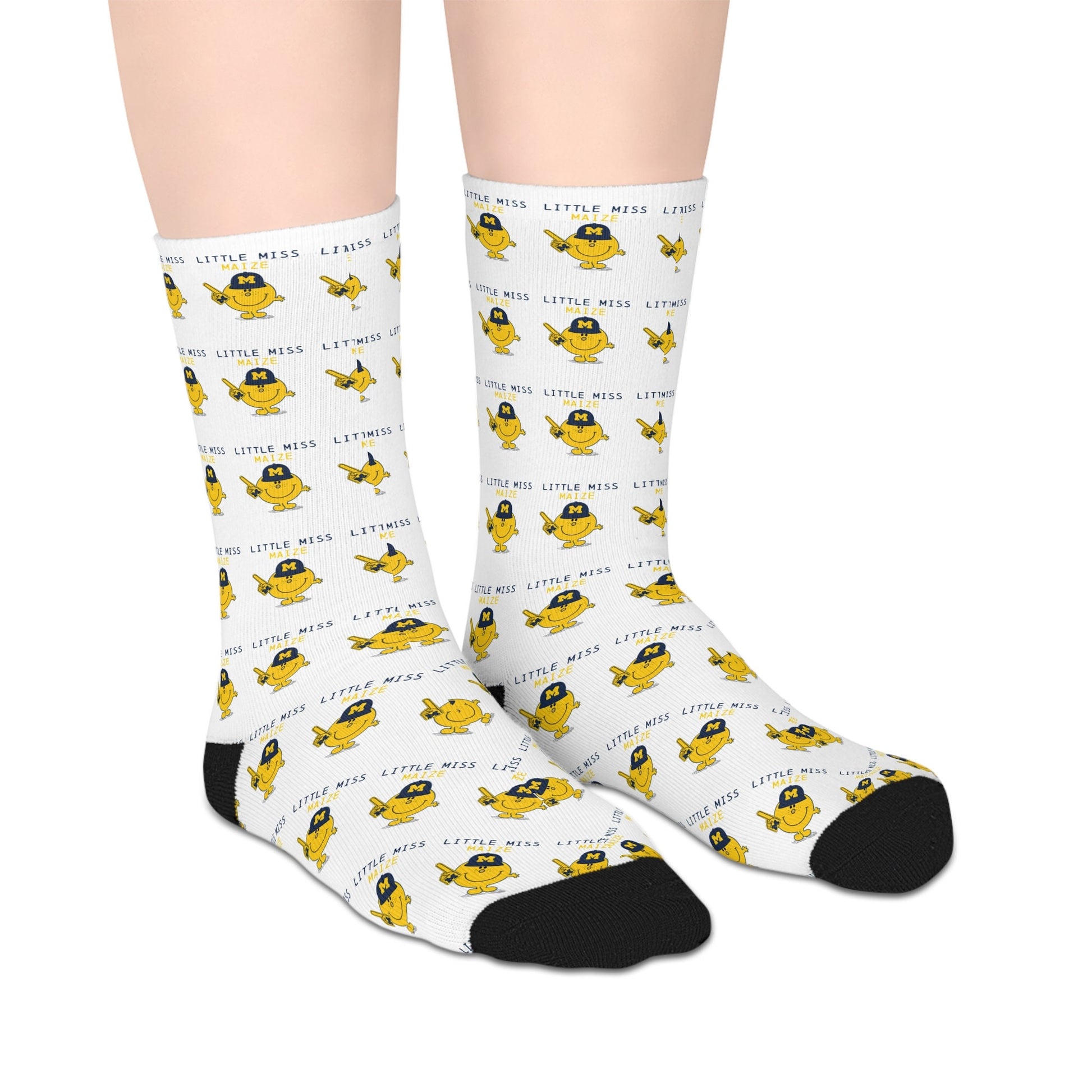 Michigan Mid-length Socks | Football Saturdays | Little Miss Maize