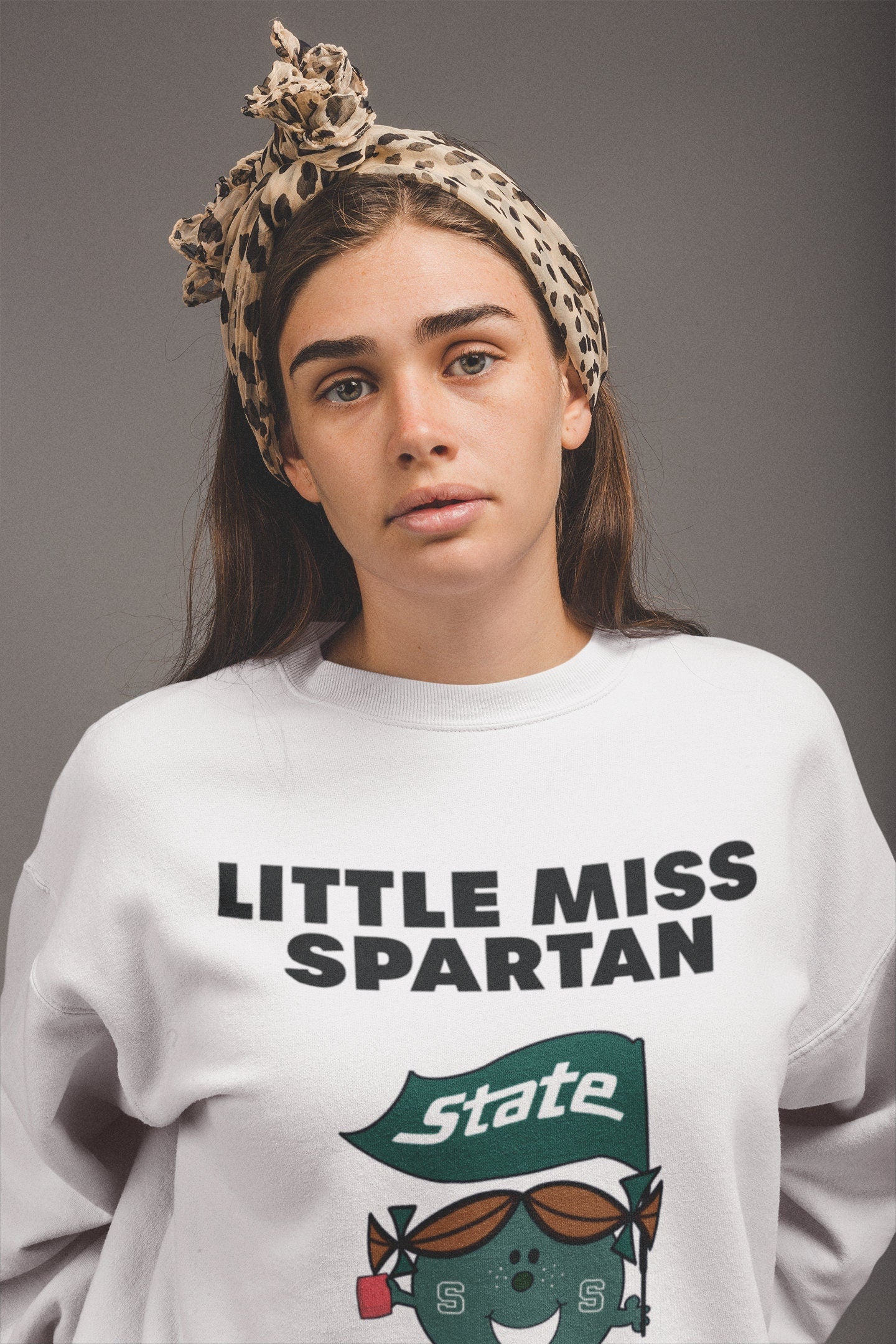 Little Miss Spartan Sweatshirt | Vintage MSU Spartan Crewneck