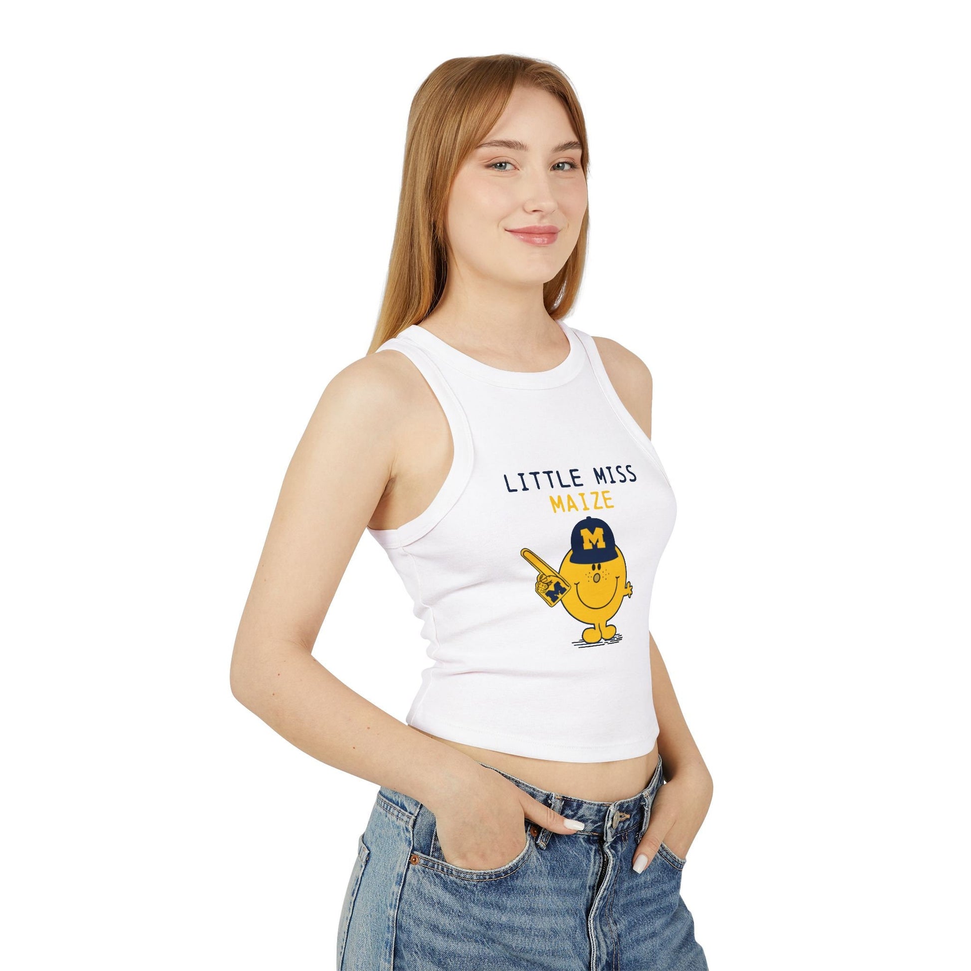 Little Miss Maize Crop Tank Top | Michigan Game Day | Michigan Fan Shirt | Football Saturdays