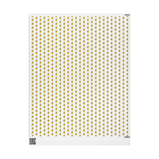 Little Miss Maize Go Blue Michigan Print Gift Wrap | Blue And Maize | Blue And White