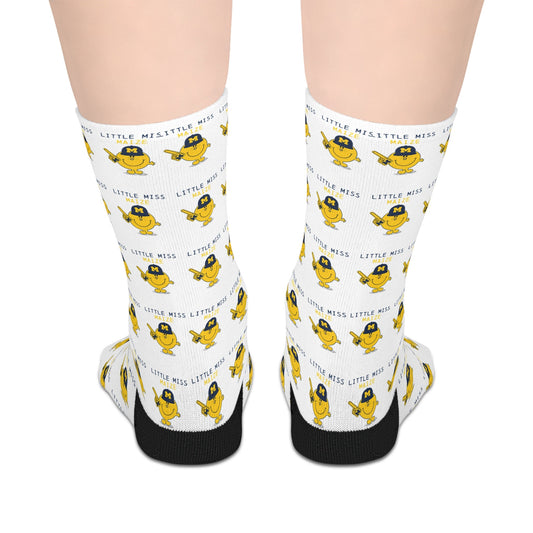 Michigan Mid-length Socks | Football Saturdays | Little Miss Maize