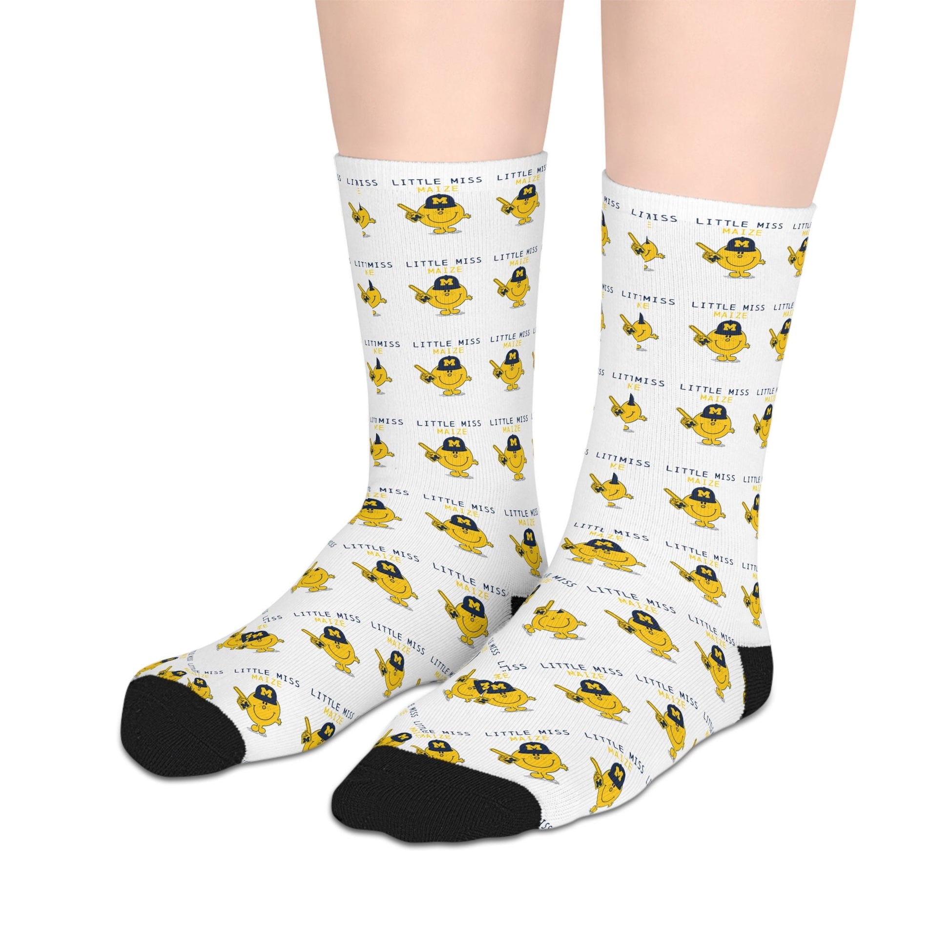 Michigan Mid-length Socks | Football Saturdays | Little Miss Maize