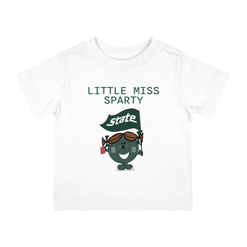 Toddler Football T-Shirt, Little Miss Sparty MSU Tee, Michigan State University Shirt, Spartans Fan Apparel, Kids Sports Clothing