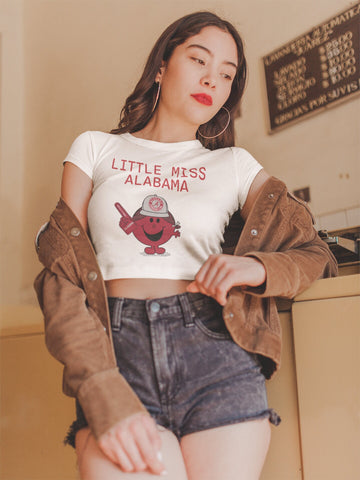 Alabama Crop Tee, Women's T-Shirt, Little Miss Alabama Tee Shirt, Southern Girl Shirt, Alabama Pride, Cute Alabama Shirt